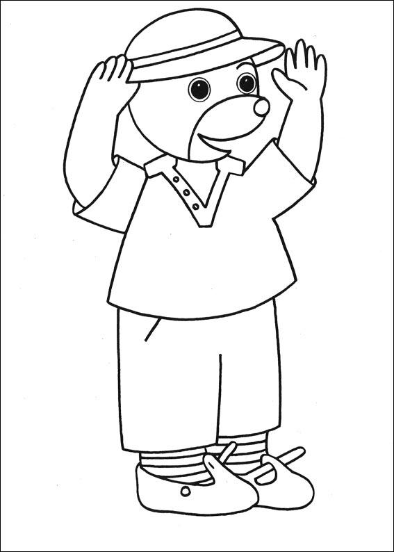 coloriage petit ours brun leve les bras